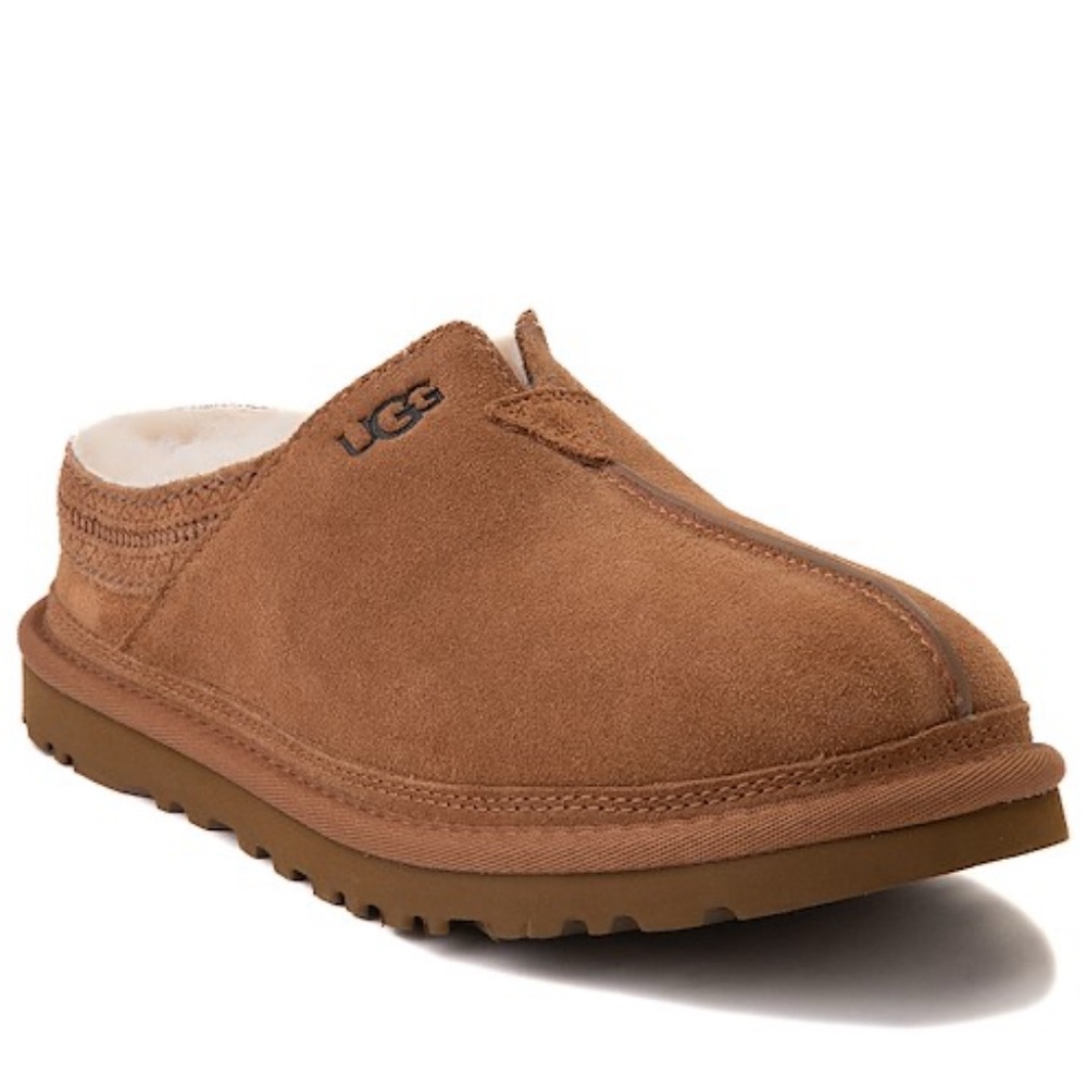 UGG Men's Neuman Slipper Chestnut Suede Slip-Ons - Picture 4 of 12